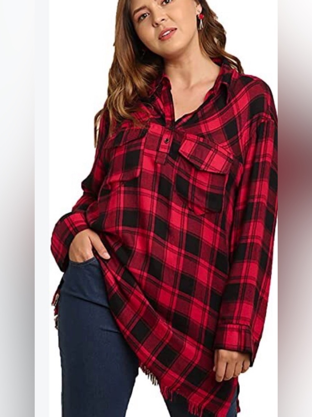 Umgee button-up tunic blouse Size S